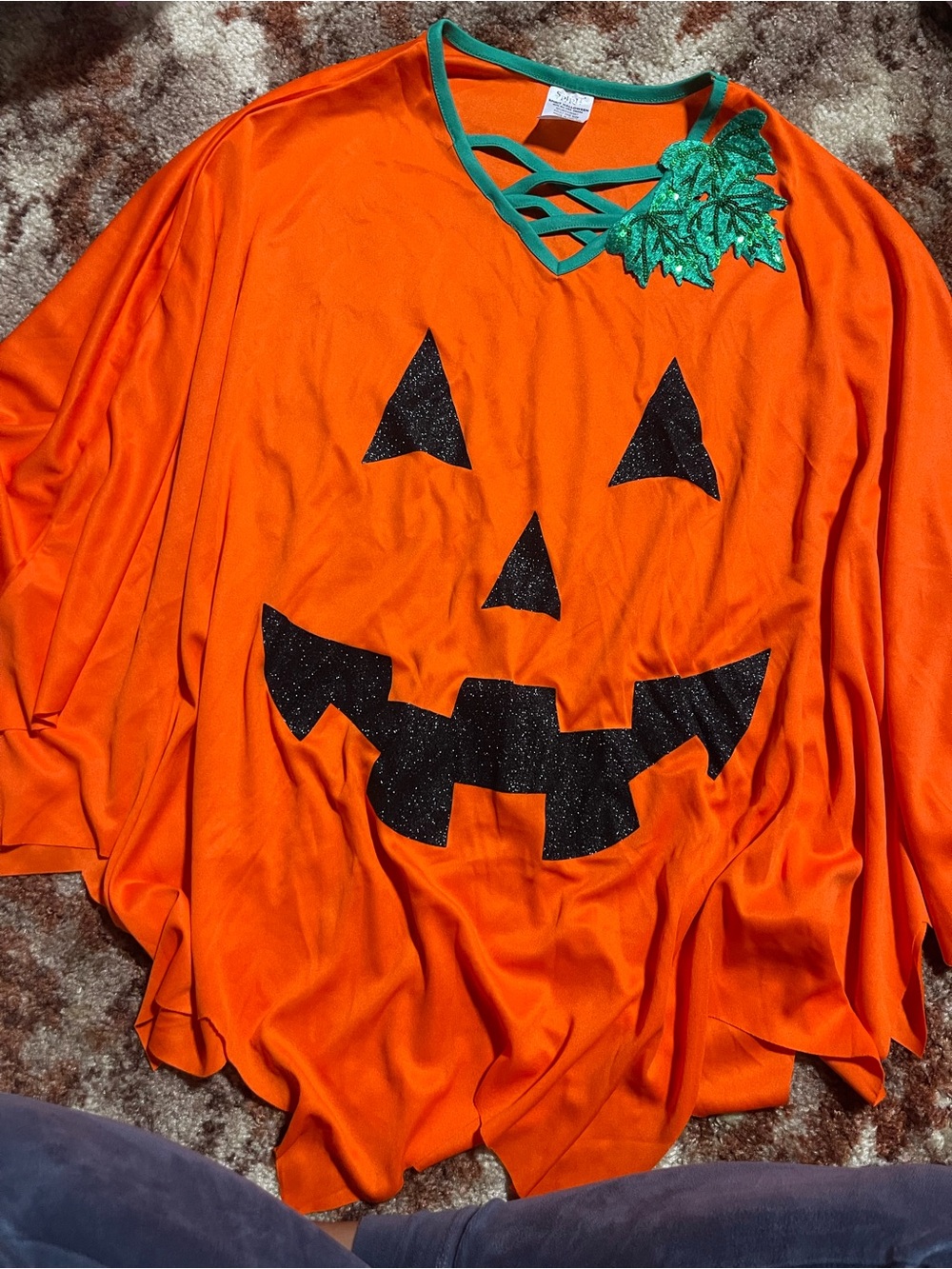 Spirit Orange Pumpkin Face Trick-or-Treat Poncho